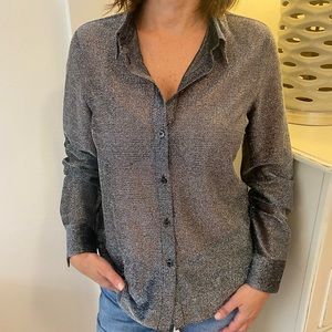Shimmer Button Up Top